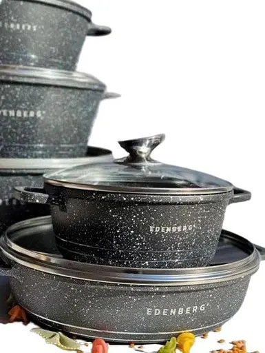Набор кастрюль и казанов Edenberg EB-12911 с мраморным покрытием 10 предметов для всех типов плит - фото 7
