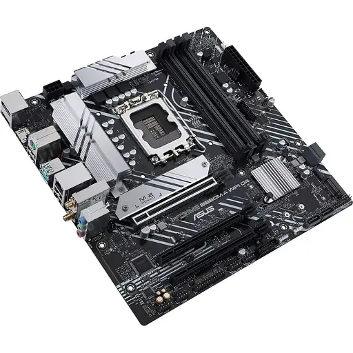 Материнская плата Asus Prime LGA1700, B660M-A WIFI D4, B660, 4xDDR4, Int.Video(CPU), 4xSATA3, 2xM.2, 1xPCI-E 16x 4.0, 2xPCI-E 16x 3.0, ALC897, GLan, WiFi 6, Bluetooth 5.2, 5xUSB3.2/6xUSB2.0, HDMI/DP, MicroATX - фото 4