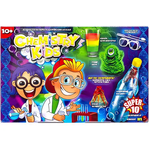 Безопасный образовательный набор для проведения опытов "CHEMISTRY KIDS" Danko Toys CHK-01-01-04U Укр Вид 1 - фото 1