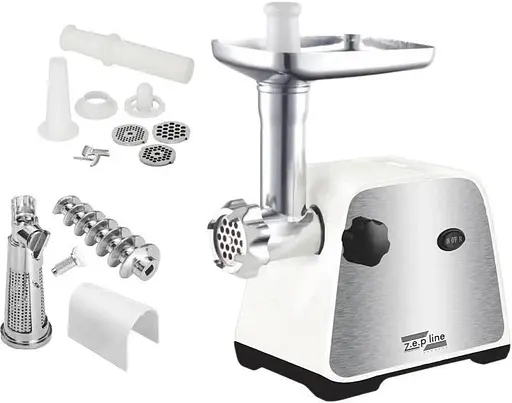 Электромясорубка Zepline ZP-002 мясорубка с реверсом и насадками для томатного сока и колбас 3000 Вт белая - фото 2