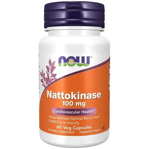 Натуральная добавка NOW Nattokinase 100 mg, 60 вегакапсул
