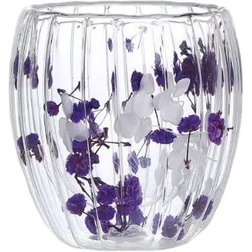 Набір скляних чашок Vittora VT-5414-250 Квіткова тиша з подвійним дном 2 чашки 200 мл - фото 1