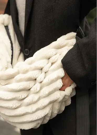 Женская сумка Sambag HOBO Bag-glove тканевая молочная 50×28×5 см (53400811) - фото 3