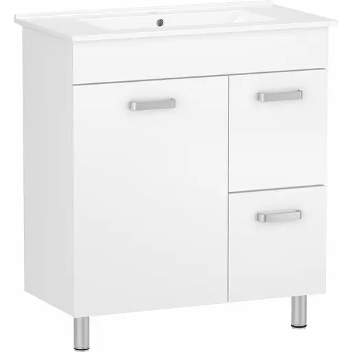 Тумба для підлоги RJ Fly-L з умивальником RJ Jenor RZJ610 60 см Білий RJFU086-4160WHSET(RJFU086-4160WH+RZJ610) Білий - фото 1