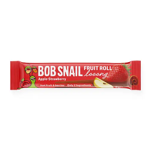 Натуральна фруктово-ягідна цукерка Bob Snail Fruit Roll Looong яблучно-полунична 15 г 