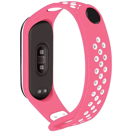 Ремінець для фітнес-браслета MiJobs для Xiaomi Mi Band 3 і 4 Nike Design рожевий з білим - фото 2