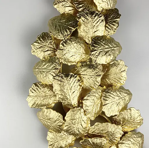 Настенный светильник во флористических мотивах из фактурных листьев Line F цвет корпуса золотой - фото 6