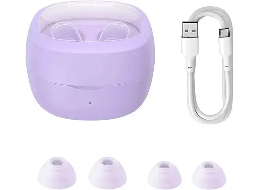 Навушники бездротові Baseus Bowie wm02+ NGTW280105 стереогарнітура в кейсі фіолетова - фото 6