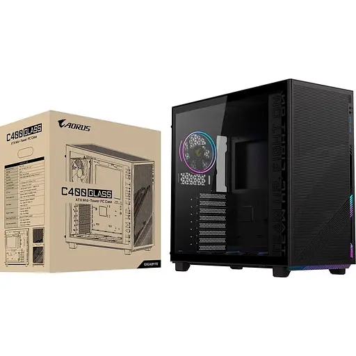 Корпус Gigabyte AORUS C400 Glass без блока питания, черный (GB-AC400G) без блока питания - фото 9