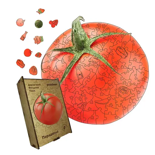 Дерев'яний фігурний пазл Парадичка, А4, Картонна коробка 100 елементів