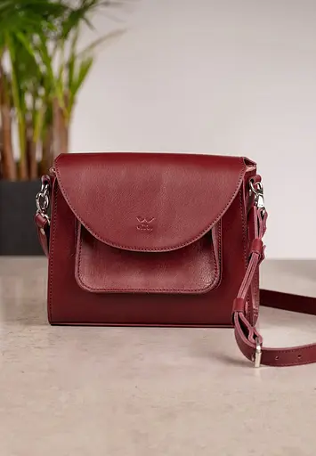 Жіноча шкіряна сумка Liv бордова - фото 9