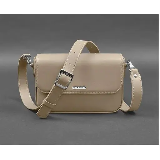 Женская кожаная сумка Mary светло-бежевая - фото 1