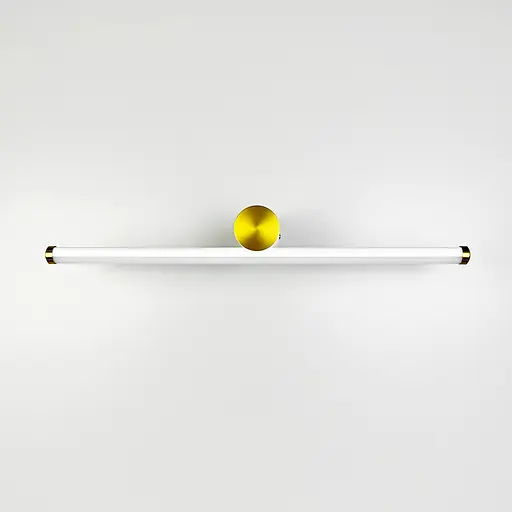 Біле видовжене бра Line F із латунною фурнітурою 57 см Арт. C 27/570 WT+AB  - фото 4