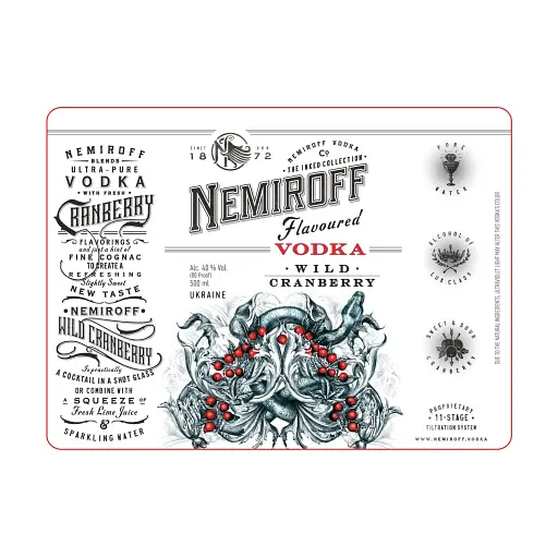 Набір: настоянка Nemiroff Burning Pear 40% 0.5 л + настоянка Nemiroff Wild Cranberry 40% 0.5 л - фото 10