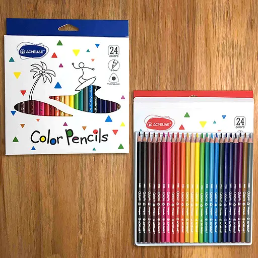 Карандаши цветные Acmeliae, 24 цвета, треугольный корпус, 3 мм - фото 2