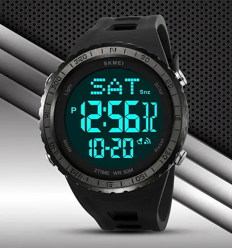 Годинник чоловічий наручний спортивний Skmei 2192 (Чорний з чорним) - фото 6