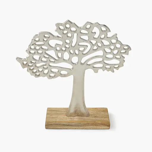 Декор алюмінієвий MBM HOME Дерево на підставці срібний 300х90х330 мм (DH-ST-39 L SILVER) - фото 2