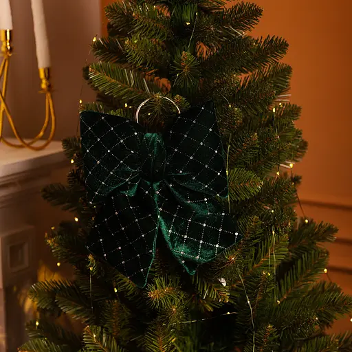 Святковий бант на ялинку і двері Yiwu оксамитовий 25 на 35 см  CR-2-20 - фото 2