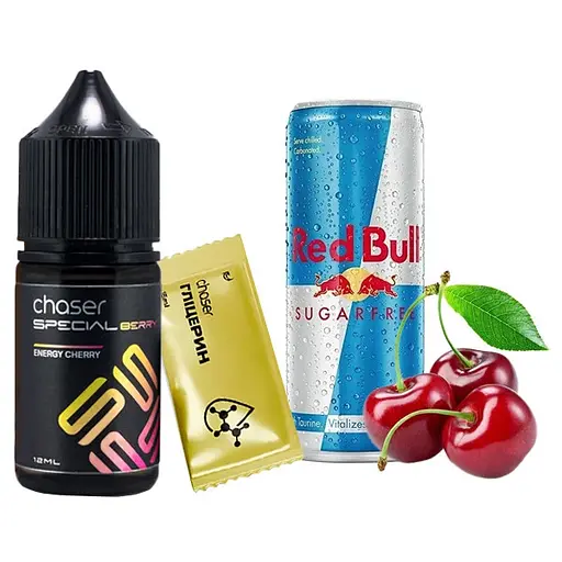 Набор компонентов для самозамеса солевой заправки CHASER Special Berry 30 мл ENERGY CHERRY Вишневый Энергетик, 0-50 мг (18048)