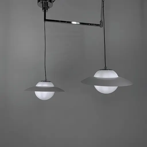 Регулирующий подвесной светильник в хромовом корпусе на Количество ламп лампочки белым ободком | Line F | Арт. YG88/Количество ламп CH+WT - фото 5