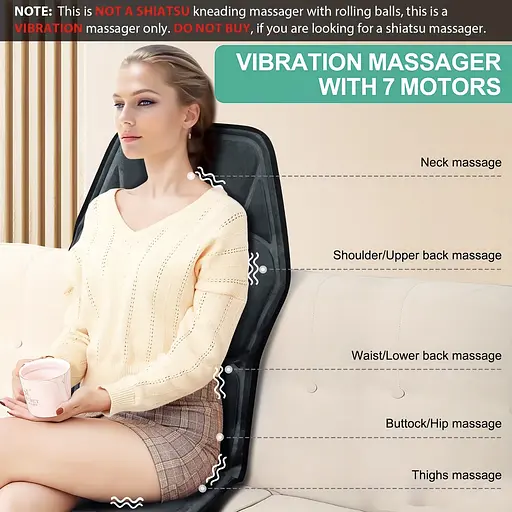 Подогреваемая массажная накидка для сиденья с вибрационным массажем, подогревом и пультом управления 88238 - фото 5