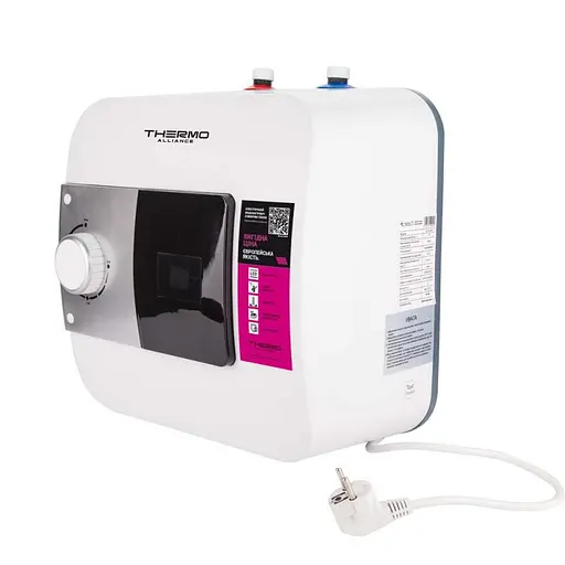 Водонагреватель электрический Thermo Alliance, 1500 Вт, мокрый ТЭН, 10 л под мойку, вертикальный, квадратный, белый (SF10S15N) - фото 2
