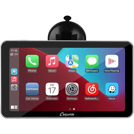 Автомобільний Carpuri 7" сенсорний портативний екран Full HD з бездротовим Apple Carplay Android Auto