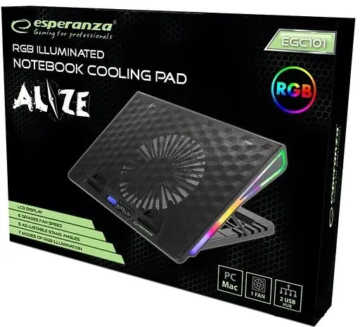 Підставка для ноутбука Esperanza 19" Alize Notebook RGB Black (EGC101) - фото 2
