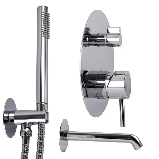 Змішувач для ванни вбудований TOPAZ LOFT TLF 32202-H39-C одноважільний хромований з ручною лійкою для душу - фото 4