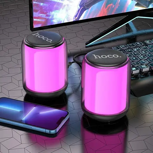 Портативна Bluetooth колонка з підсвічуванням RGB Hoco BS56 Colorful BT Wired 2 в 1 Computer Speaker - фото 9