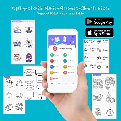 Мини-карманный принтер Mllusxg LX-D2, портативный термопринтер для наклеек, учебный принтер для картинок, фотографий - фото 7