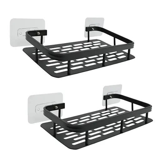 Набор металлических полок для ванной комнаты Fabrika ONIX 2 шт черный+подарок ершик для унитаза Fabrika PRACTIС White - фото 3