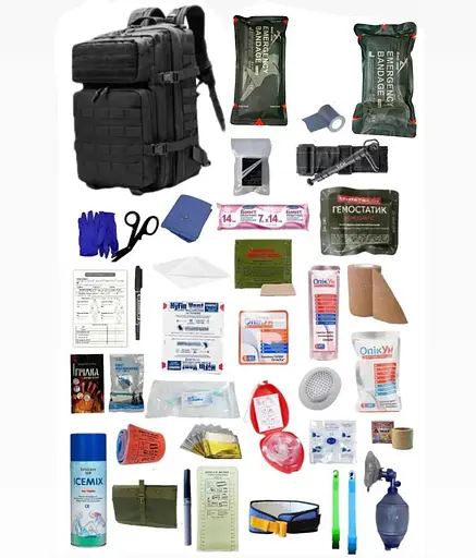 Укомплектованный медицинский тактический рюкзак №2 Rescue Ready серый - фото 1