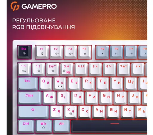Клавіатура ігрова механічна GamePro GPMK-160-BL Warden Genesis Red Outemu Swithes Hot-Swap White-Blue - фото 7