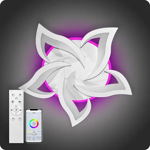 Люстра світлодіодна 517 Light 3color з пультом 80Вт Білий (02072) - фото 1