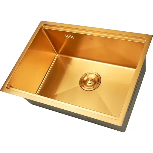 Золота мийка Nett NGS-5742 під стільницю з декором нержавіюча - фото 2