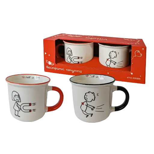 Набір чашок Vittora Нестримні почуття 355 мл 2 шт. (147439) - фото 4