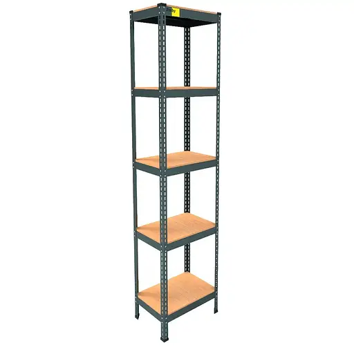 Металевий стелаж Emby Light Series (розмір 1800х450x300мм) 5 полиць ДСП до 100кг Чорний