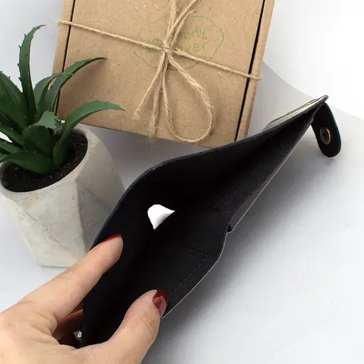 Кошелек мужской кожаный на кнопке Handycover HC0028 черное - фото 5