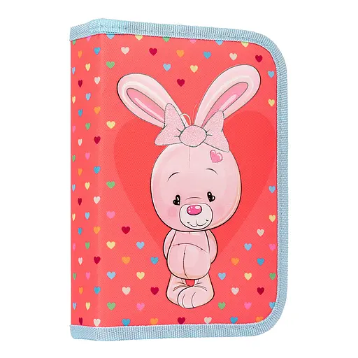 Школьный пенал твердый 1Вересня одинарный с двумя клапанами HP-04 Pretty, коралловый - фото 1