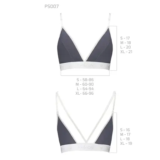 Спортивный топ с двойными бретелями Passion PS007 TOP dark grey L - фото 3