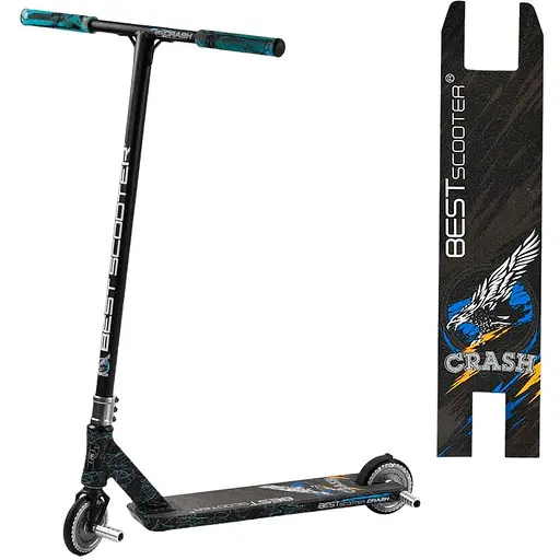 Самокат трюковий Best Scooter з пегами 78х13х57 см Чорний 000254856