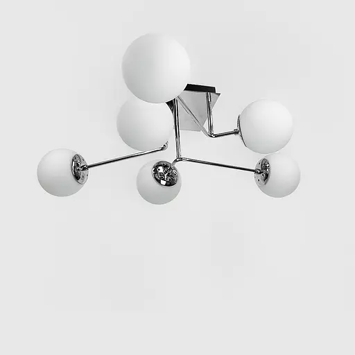 Современная люстра в хроме на 6 белых плафонов Line.F 2693/6 (new) CH+WT - фото 4