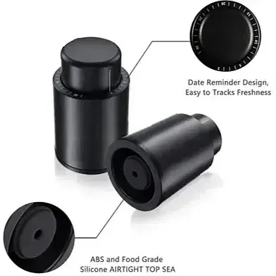 Набір вакуумних пробок Lora багаторазові для вина та шампанського