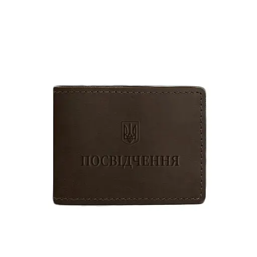 Универсальная кожаная обложка для удостоверения темно-коричневая Crazy Horse - фото 6