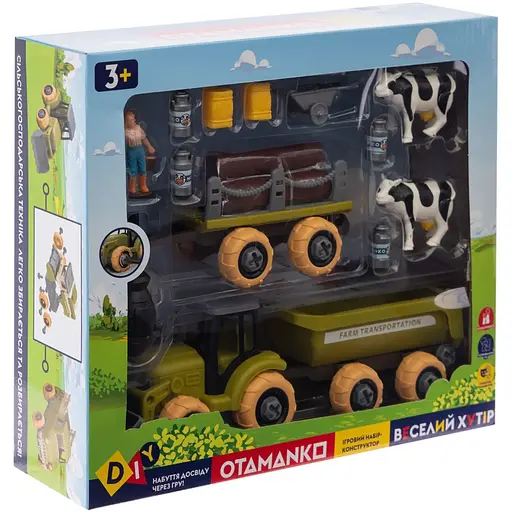 Игровой набор Otamanko Веселый хутор трактор с прицепами и фермер с коровами - фото 3
