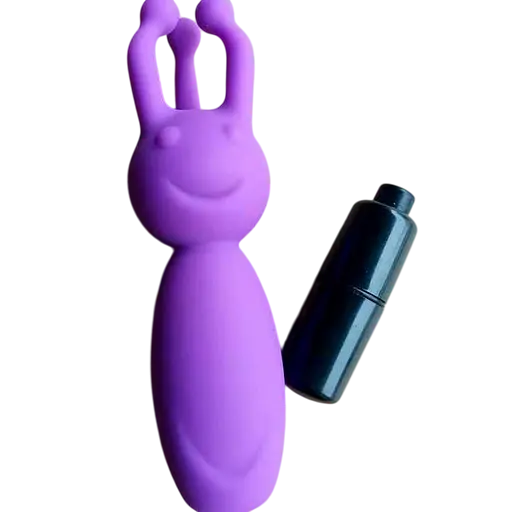 Вибратор с дополнительными усиками и улыбкой Фиолетовый K0128-4