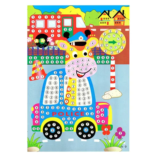 Детская мозаика по номерам "Жирафик" 13-127-1 разноцветные камешки