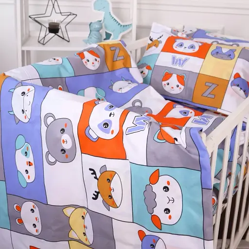 Комплект постельного белья MirSon Бязь 20-0039 Zoo alphabet 160x220 см голубой (2200010271690) - фото 2