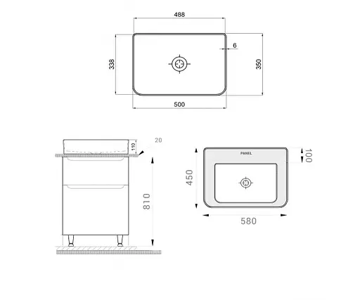 Тумба підлогова Sanwerk Ера 60 Білий з Топ панеллю та умивальником Rapid 50x35 (MV0000902) Білий - фото 2